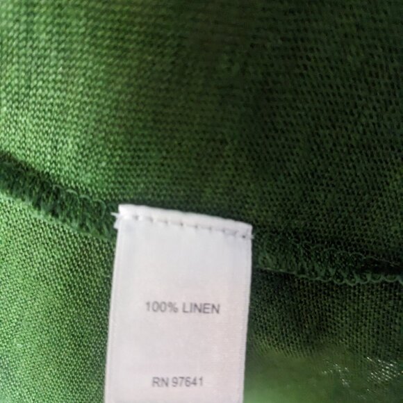 J.Jill Love Linen Women's 100% Linen Hunter Green Short Sleeve Sweater Size LP - Picture 4 of 9